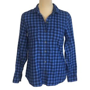 Old Navy | Blue & Navy Checked Button Down Shirt, Women's XS